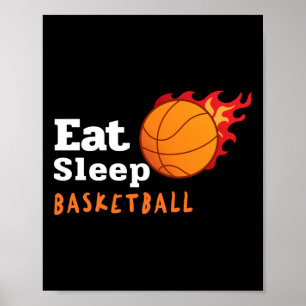 Essen Schlaf Basketball Poster