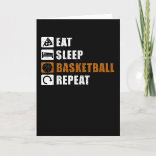 Essen Schlaf Basketball Spieler Geschenkidee Karte