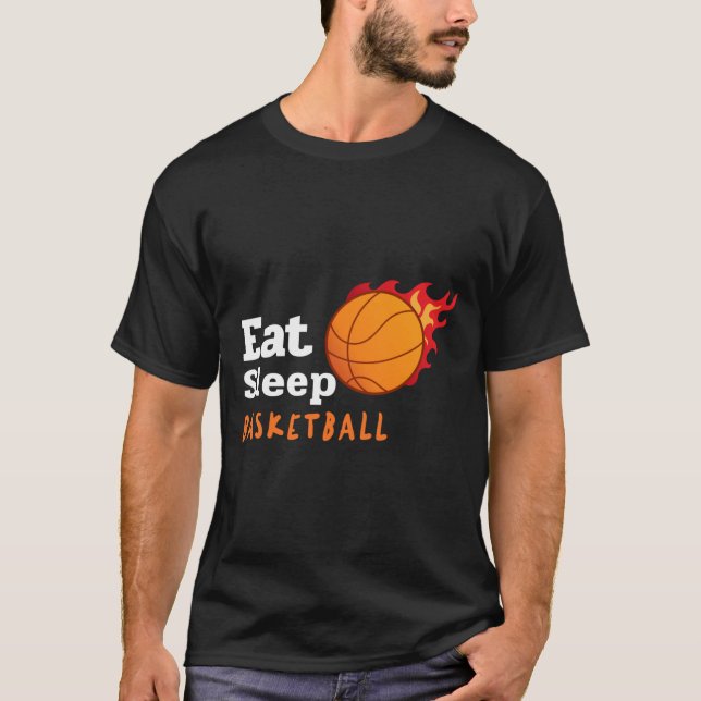 Essen Schlaf Basketball T-Shirt (Vorderseite)