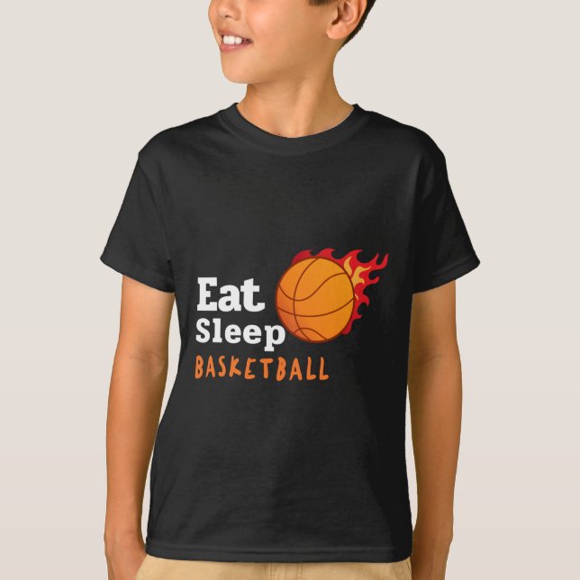 Essen Schlaf Basketball T-Shirt (Vorderseite)