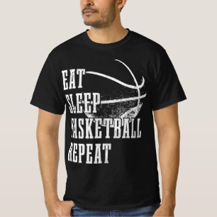 Essen Schlaf Basketball Wiederholen Basketball Spi T-Shirt
