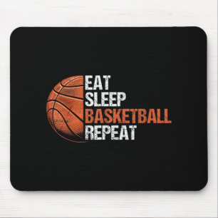 Essen Schlaf Basketball Wiederholen Funny Basketba Mousepad
