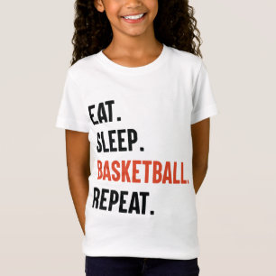 Essen Schlaf Basketball Wiederholen Kinder T - Shi T-Shirt
