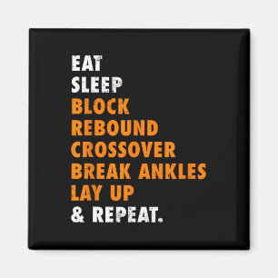 Essen Schlaf Basketball Wiederholen Spaß Geschenk  Magnet