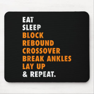 Essen Schlaf Basketball Wiederholen Spaß Geschenk  Mousepad