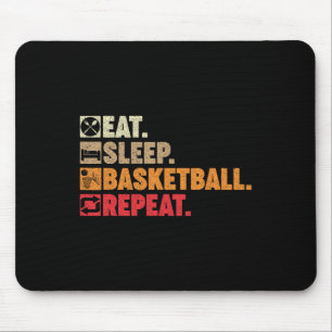 Essen Schlaf Basketball Wiederholung Boy Girl Bask Mousepad