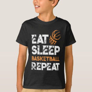Essen Schlaf Basketball Wiederholung Geschenk Dunk T-Shirt
