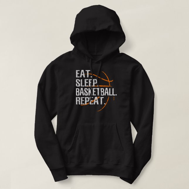 Essen Schlaf Basketball Wiederholung - Geschenk fü Hoodie (Design vorne)