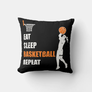 Essen Schlaf Basketball Wiederholung Girls Basketb Kissen
