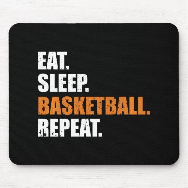 Essen Schlaf Basketball Wiederholung Hoodie Mousepad (Vorne)