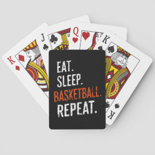 Essen Schlaf Basketball Wiederholung Retro Vintage Spielkarten