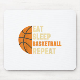 Essen Schlaf Basketball Wiederholung Sportfans Bas Mousepad