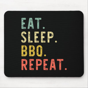 Essen Schlaf Bbq Wiederholen Rbecue Rbeque Lustig Mousepad
