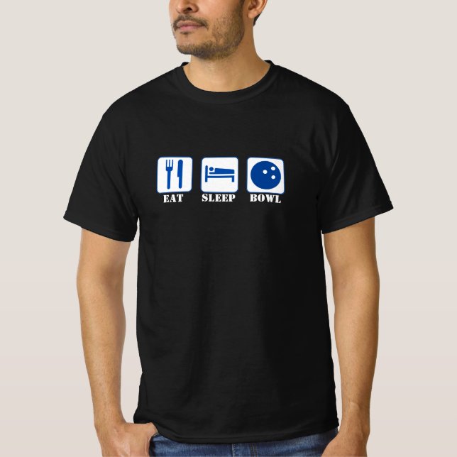Essen Schlaf Bowl T-Shirt (Vorderseite)