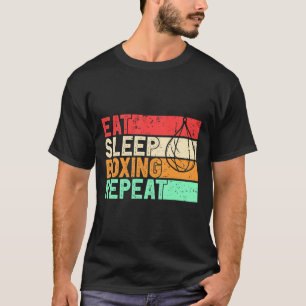 Essen Schlaf Boxen Wiederholen Retro MMA Kämpfer K T-Shirt
