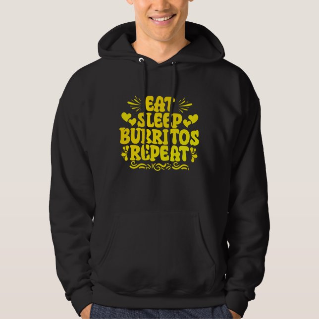 Essen Schlaf Burrito wiederholen Hoodie (Vorderseite)