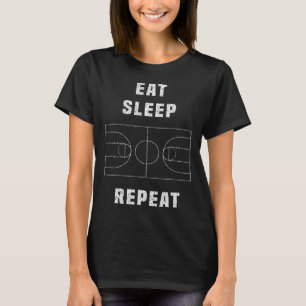 Essen Schlaf Bysketbyll Wiederholung T-Shirt