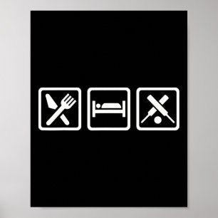Essen Schlaf Cricket Poster