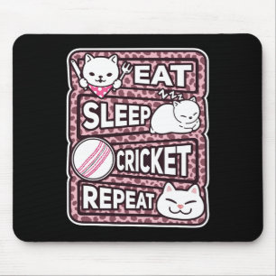 Essen Schlaf Cricket Wiederholen Jungen Mädchen Ki Mousepad