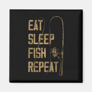 Essen Schlaf Fisch Wiederholung Fischen Lover Gesc Magnet