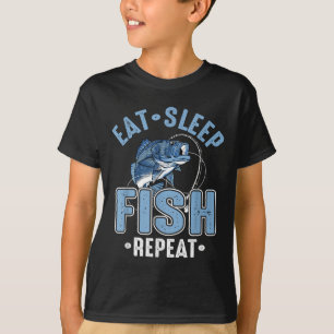 Essen Schlaf Fischen Wiederholen T-Shirt