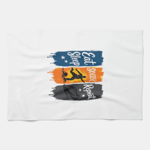 Essen Schlaf Fußball Wdh. Vintage Fußball Shirt De Geschirrtuch