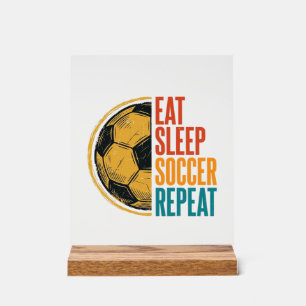 Essen Schlaf Fußball Wiederholen Vintage Fußball S Acrylschild