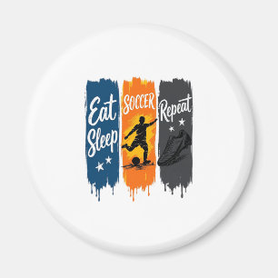 Essen Schlaf Fußball Wiederholen Vintage Fußball S Magnet