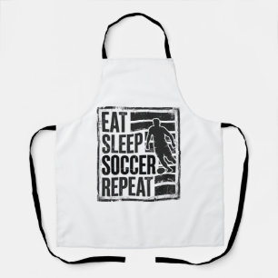 Essen Schlaf Fußball Wiederholen Vintage Spieler S Schürze