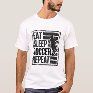 Essen Schlaf Fußball Wiederholen Vintage Spieler S T-Shirt