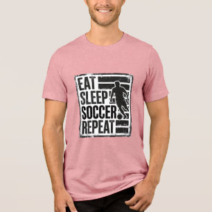 Essen Schlaf Fußball Wiederholen Vintage Spieler S Tri-Blend Shirt