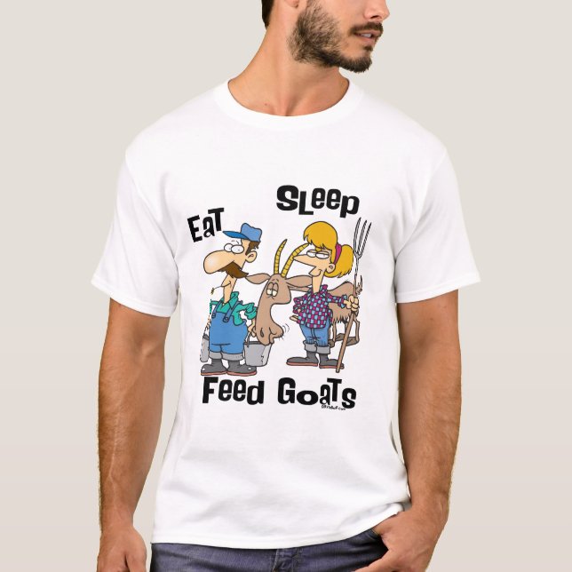 Essen Schlaf Fütternd Ziegen T-Shirt (Vorderseite)