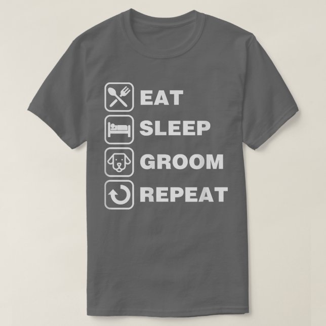 Essen Schlaf Groom Wiederholung lustige Niedliche  T-Shirt (Design vorne)