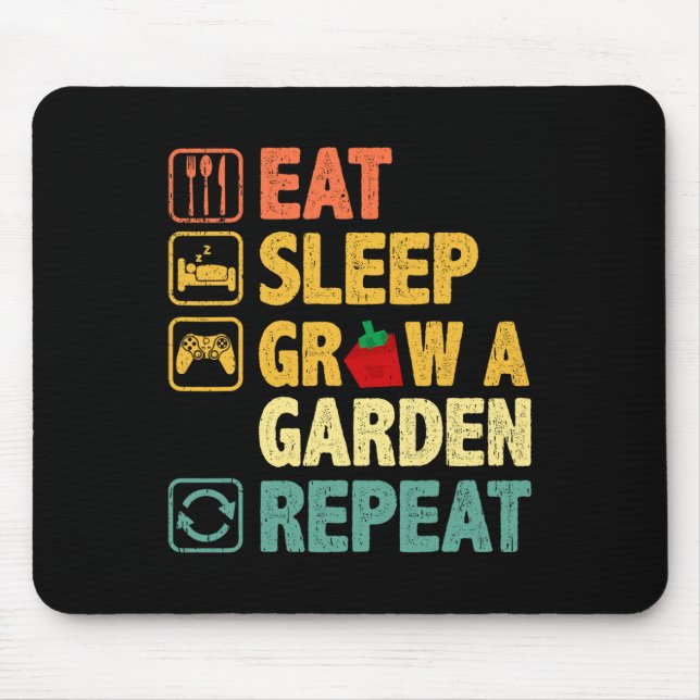 Essen Schlaf Ground Garten Wiederholen Funny Game  Mousepad (Vorne)