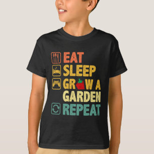 Essen Schlaf Ground Garten Wiederholen Funny Game T-Shirt
