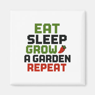 Essen Schlaf Ground Garten Wiederholung Sonnengart Magnet