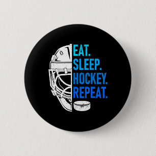 Essen Schlaf Hockey Wiederholen Athleten Enthusias Button