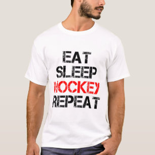 Essen Schlaf Hockey Wiederholen Eis Feld Eislauf K T-Shirt