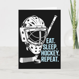 Essen Schlaf Hockey Wiederholen Hockey Maske Stick Karte