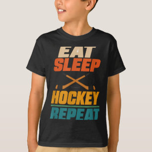 Essen Schlaf Hockey wiederholen Hockeyspieler Eish T-Shirt