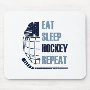 Essen Schlaf Hockey Wiederholen Lustige Maske Kleb Mousepad