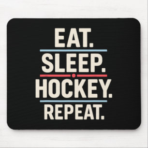 Essen Schlaf Hockey Wiederholen Lustiger Spieler F Mousepad