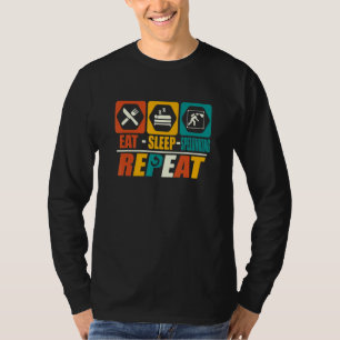 Essen Schlaf Höhlenforschung Wiederholung Höhlenfo T-Shirt