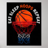 Essen Schlaf Hoops wiederholen Basketballfan Baske
