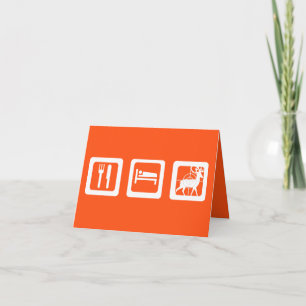 Essen Schlaf Hunt Orange und Weiß Karte