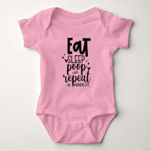 Essen Schlaf Kackte Wiederholung des lustigen Baby Strampler