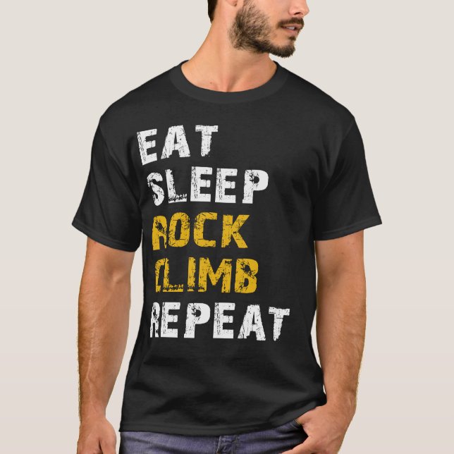 Essen Schlaf Klettern T-Shirt (Vorderseite)