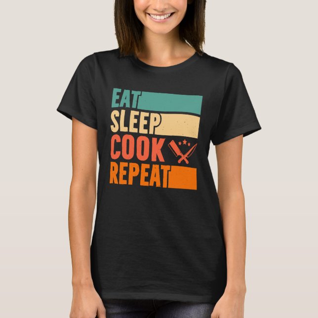 Essen Schlaf Kochen Wiederholung Shirt Kochen Kuli (Vorderseite)