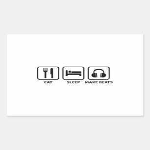 Essen Schlaf machen Beats Rechteckiger Aufkleber