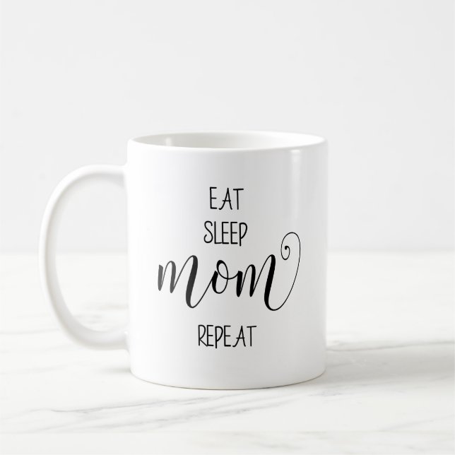 Essen Schlaf Mama Zitat  Kaffeetasse (Links)